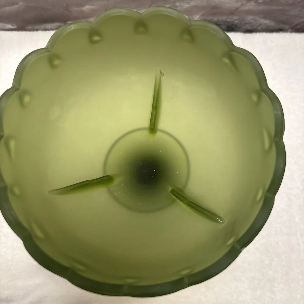 Vintage Frosted Indiana Glass Tear Drop Pedestal Candle Holder 7.5 in Tall